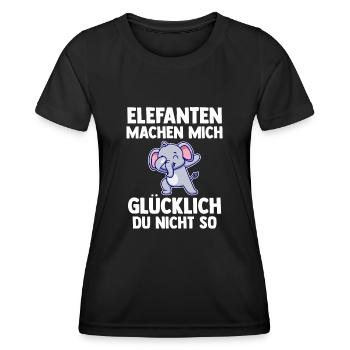Elefant Elefanten - Frauen Funktions-T-Shirt - Schwarz - Vorne - AI Model Female 172 light (172cm)