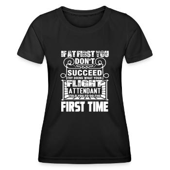 Flight Attendant Proud Flight Attendant - Women's Functional T-Shirt - black - Front - AI Model Female 172 light (172cm)