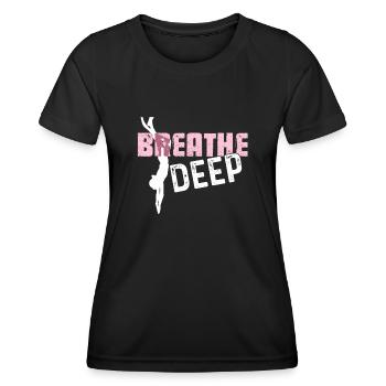 Freediving Deep Freediving - Women's Functional T-Shirt - black - Front - AI Model Female 172 light (172cm)