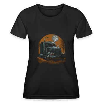 Semi-remorque effrayante d’Halloween pour camion - T-shirt sport Femme - noir - Devant - AI Model Female 172 light (172cm)