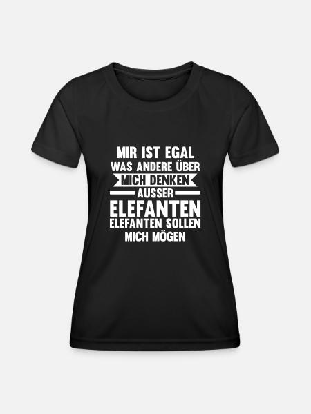Elefant Elefanten - Frauen Funktions-T-Shirt - Schwarz