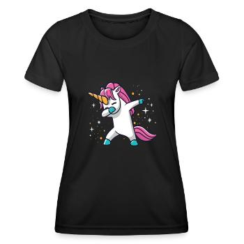 Dabbing Licorne Licorne Dab Dabbing Trend Dance - T-shirt sport Femme - noir - Devant - AI Model Female 172 light (172cm)