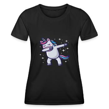 Dabbing Licorne Licorne Dab Dabbing Trend Dance - T-shirt sport Femme - noir - Devant - AI Model Female 172 light (172cm)
