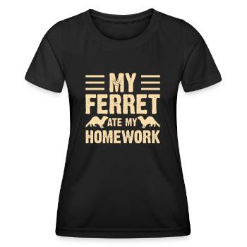 Frettchen - Frauen Funktions-T-Shirt - Schwarz - Vorne - AI Model Female 172 light (172cm)