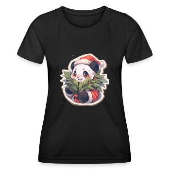Panda Weihnachten Panda Pandas Panda Weihnachten - Frauen Funktions-T-Shirt - Schwarz - Vorne - AI Model Female 172 light (172cm)