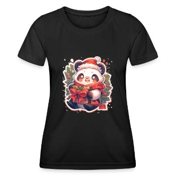 Panda Weihnachten Panda Pandas Panda Weihnachten - Frauen Funktions-T-Shirt - Schwarz - Vorne - AI Model Female 172 light (172cm)