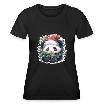 Panda Weihnachten Panda Pandas Panda Weihnachten - Frauen Funktions-T-Shirt - Schwarz - Vorne - AI Model Female 172 light (172cm)