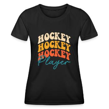 Hockey - T-shirt sport Femme - noir - Devant - AI Model Female 172 light (172cm)