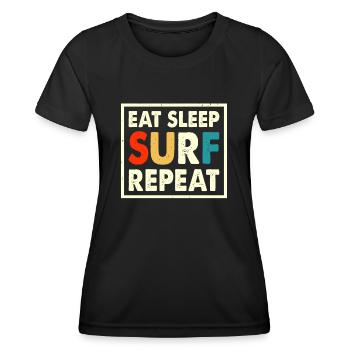 Surfeur - T-shirt sport Femme - noir - Devant - AI Model Female 172 light (172cm)
