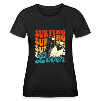Surfeur - T-shirt sport Femme - noir - Devant - AI Model Female 172 light (172cm)