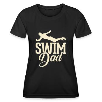 Nageur Natation Papa Papa Papa Papa - T-shirt sport Femme - noir - Devant - AI Model Female 172 light (172cm)