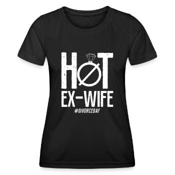Happy Divorce Party Hot Ex-Wife - Frauen Funktions-T-Shirt - Schwarz - Vorne - AI Model Female 172 light (172cm)