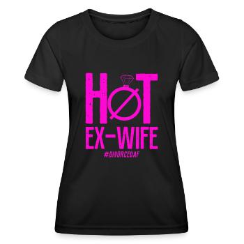 Happy Divorce Party Hot Ex-Wife - Frauen Funktions-T-Shirt - Schwarz - Vorne - AI Model Female 172 light (172cm)