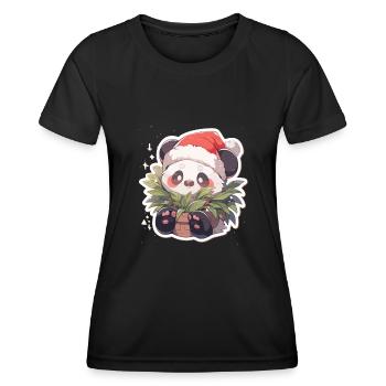 Panda Weihnachten Panda Pandas Panda Weihnachten - Frauen Funktions-T-Shirt - Schwarz - Vorne - AI Model Female 172 light (172cm)