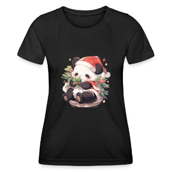Panda Weihnachten Panda Pandas Panda Weihnachten - Frauen Funktions-T-Shirt - Schwarz - Vorne - AI Model Female 172 light (172cm)