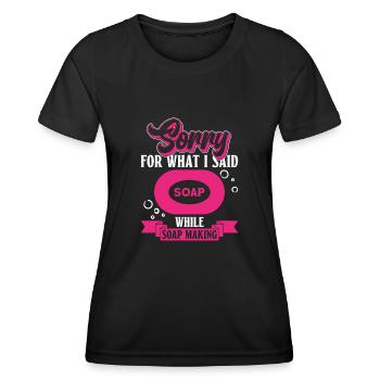 soap soap making soap maker soap boiler - Women's Functional T-Shirt - black - Front - AI Model Female 172 light (172cm)