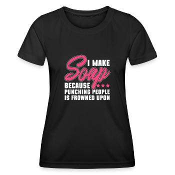 Soap Soap Making Soap Maker Soap Maker - Women's Functional T-Shirt - black - Front - AI Model Female 172 light (172cm)