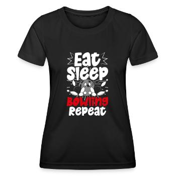 Bowling - T-shirt sport Femme - noir - Devant - AI Model Female 172 light (172cm)