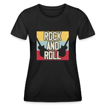 Rock and roll - T-shirt sport Femme - noir - Devant - AI Model Female 172 light (172cm)