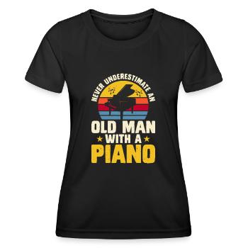 Pianist Piano - Frauen Funktions-T-Shirt - Schwarz - Vorne - AI Model Female 172 light (172cm)