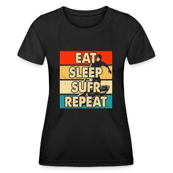 Surfeur - T-shirt sport Femme - noir - Devant - AI Model Female 172 light (172cm)