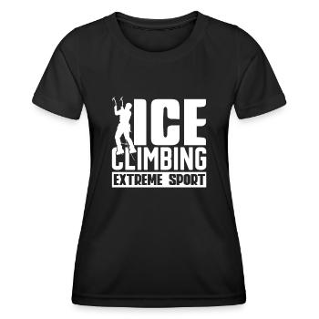 Ice Climbing Extreme Sport - Women's Functional T-Shirt - black - Front - AI Model Female 172 light (172cm)