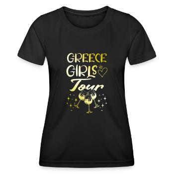 Griechenland Girls Tour Gold - Frauen Funktions-T-Shirt - Schwarz - Vorne - AI Model Female 172 light (172cm)