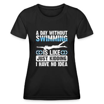 Flotteur de natation - T-shirt sport Femme - noir - Devant - AI Model Female 172 light (172cm)