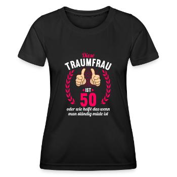 Diese Traumfrau ist 50 Jahre 50 Geburtstag - Frauen Funktions-T-Shirt - Schwarz - Vorne - AI Model Female 172 light (172cm)