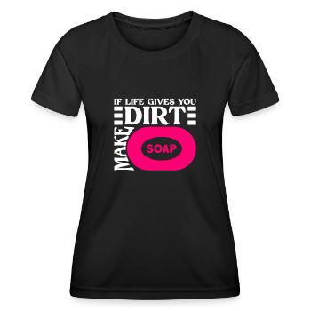 soap soap making soap maker soap boiler - Women's Functional T-Shirt - black - Front - AI Model Female 172 light (172cm)