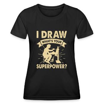 Artiste - T-shirt sport Femme - noir - Devant - AI Model Female 172 light (172cm)