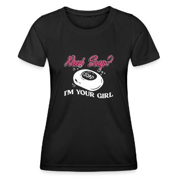 soap soap making soap maker soap boiler - Women's Functional T-Shirt - black - Front - AI Model Female 172 light (172cm)