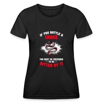 Rattle A Snake Rattlesnake Snake Gift - T-shirt sport Femme - noir - Devant - AI Model Female 172 light (172cm)