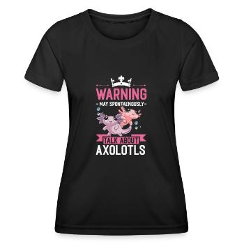 Warning Talk About Axolotls Molch Salamander - Frauen Funktions-T-Shirt - Schwarz - Vorne - AI Model Female 172 light (172cm)