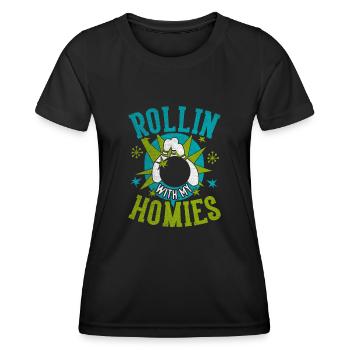 Rollin avec mon cadeau Homies Retro Bowling - T-shirt sport Femme - noir - Devant - AI Model Female 172 light (172cm)