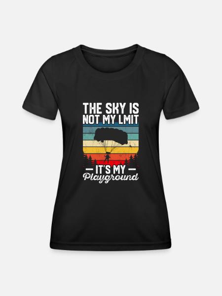 Fallschirmspringer - Frauen Funktions-T-Shirt - Schwarz