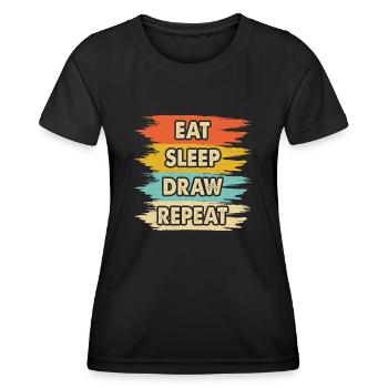Dessin Peinture - T-shirt sport Femme - noir - Devant - AI Model Female 172 light (172cm)