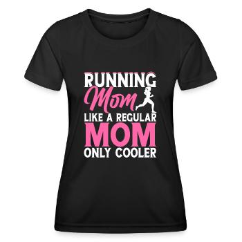 Jogging Running Marathon Maman - T-shirt sport Femme - noir - Devant - AI Model Female 172 light (172cm)
