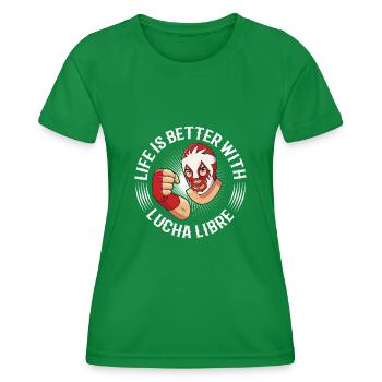 Lutte mexicaine lucha libre mask - T-shirt sport Femme - vert - Devant - AI Model Female 172 dark (172cm)