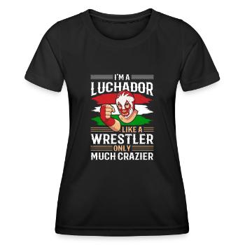 Mexikanischer Wrestling Ringer Lucha Libre Maske - Frauen Funktions-T-Shirt - Schwarz - Vorne - AI Model Female 172 light (172cm)