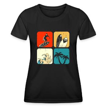 Surfeur - T-shirt sport Femme - noir - Devant - AI Model Female 172 light (172cm)