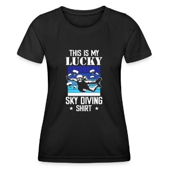 Skydive skydiving - Women's Functional T-Shirt - black - Front - AI Model Female 172 light (172cm)