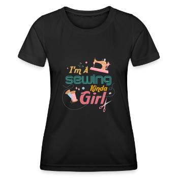 Machine à coudre Couturière Couturière Couturière Couturière Couturière - T-shirt sport Femme - noir - Devant - AI Model Female 172 light (172cm)