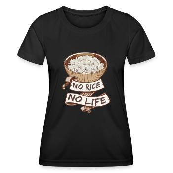 Bol de riz frit asiatique - T-shirt sport Femme - noir - Devant - AI Model Female 172 light (172cm)