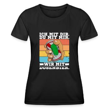 Dosenbier Bier Alkohol Bierdosen Trinker Saufen - Frauen Funktions-T-Shirt - Schwarz - Vorne - AI Model Female 172 light (172cm)
