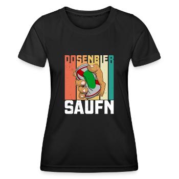 Dosenbier Saufen Spruch Alkohol Bier Kampftrinker - Frauen Funktions-T-Shirt - Schwarz - Vorne - AI Model Female 172 light (172cm)