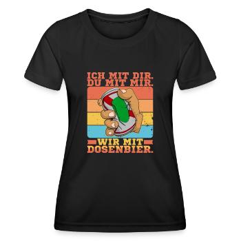 Dosenbier Bier Alkohol Bierdosen Trinker Saufen - Frauen Funktions-T-Shirt - Schwarz - Vorne - AI Model Female 172 light (172cm)