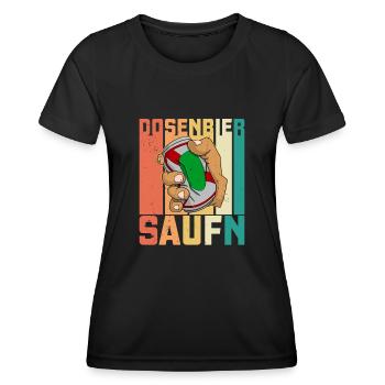 Dosenbier Saufen Spruch Alkohol Bier Kampftrinker - Frauen Funktions-T-Shirt - Schwarz - Vorne - AI Model Female 172 light (172cm)