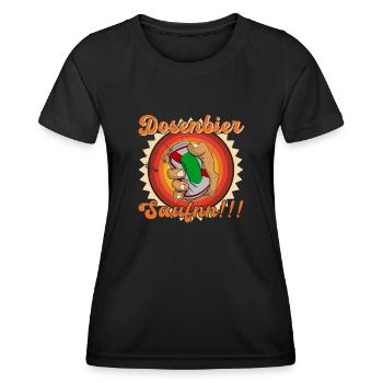 Bier Trinker Saufen Bierdosen Dosenbier Trinker - Frauen Funktions-T-Shirt - Schwarz - Vorne - AI Model Female 172 light (172cm)