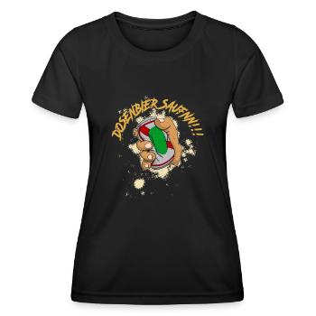 Dosenbier Party Saufen Bier Biertrinker Alkohol - Frauen Funktions-T-Shirt - Schwarz - Vorne - AI Model Female 172 light (172cm)